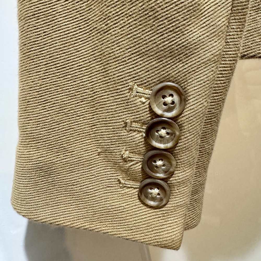 Ralph Lauren 100% Cotton Blazer Jacket Size 6 Tan Button Front Equestrian Style - Picture 11 of 17